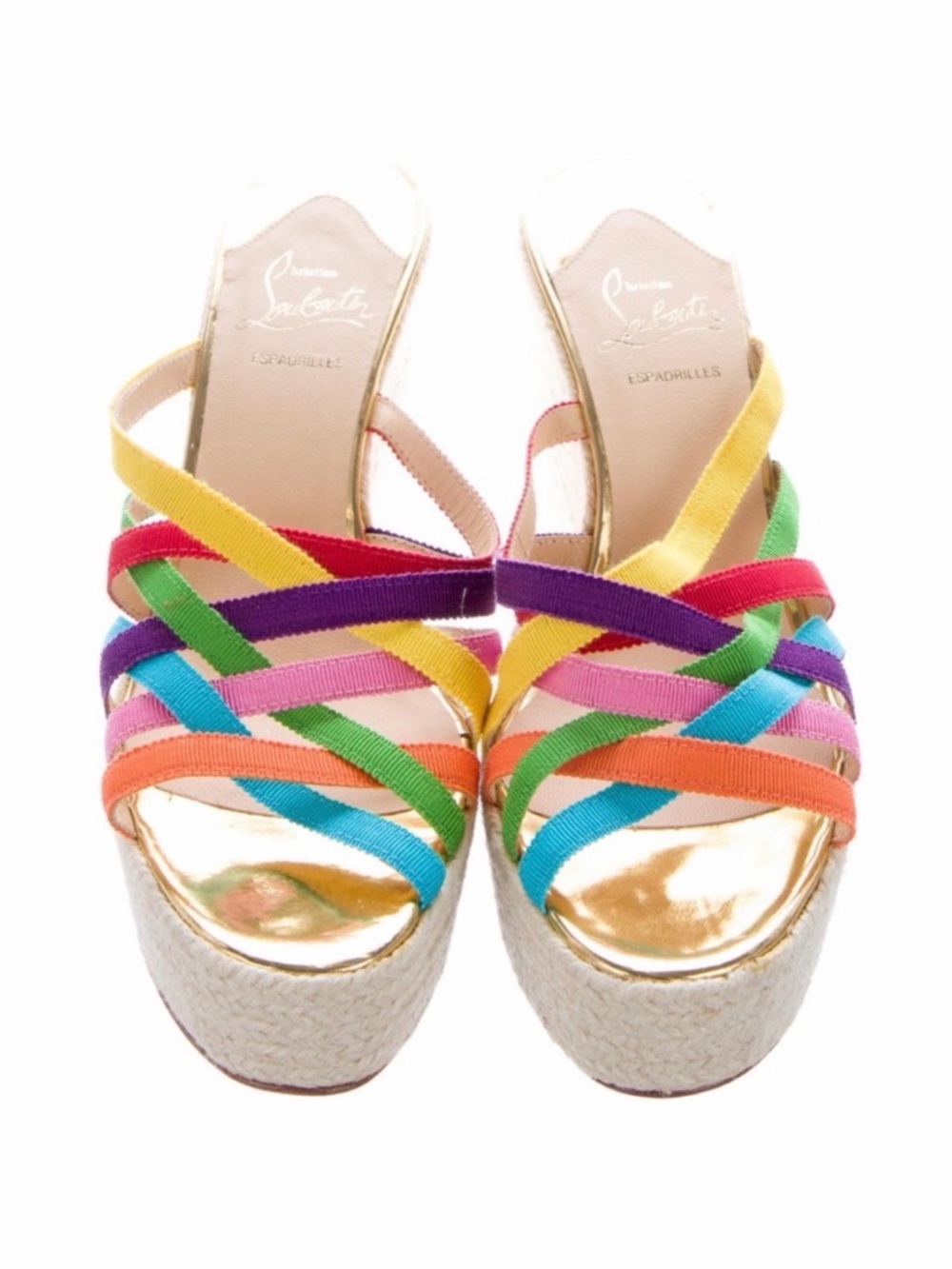 Christian Louboutin Crepon Espadrille Wedges 38